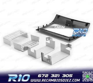 MARCO NEGRO BRILLO RADIO 2-DIN PARA CITROEN JUMPER PEUGEOT B