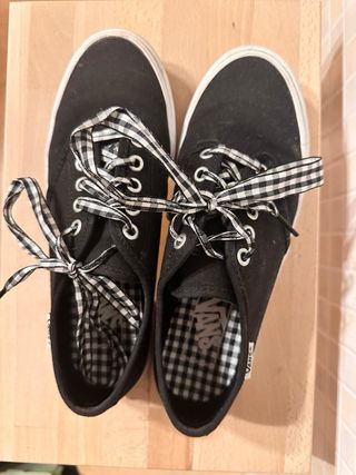 Zapatillas Vans Negras Cordones Vichy