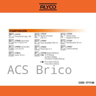 Caja Herramientas 65 Piezas Alyco 171136