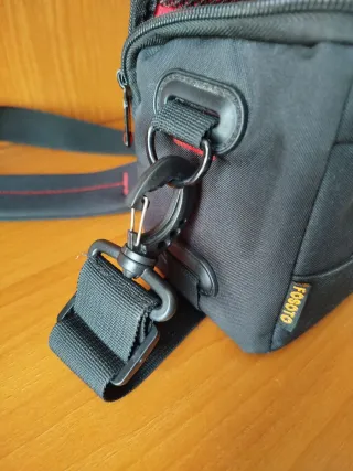 Bolsa cámara fotos bandolera negra