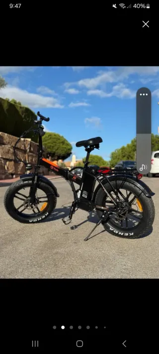 Bicicleta Eléctrica Plegable Fat Bike Negra