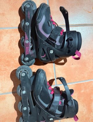 Patines en línea Oxelo negros y rosas