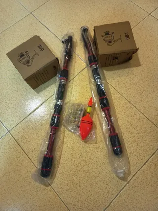 2 canne da pesca da 1,80 m