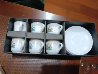Juego de 6 tazas de café de porcelana