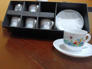 Juego de 6 tazas de café de porcelana