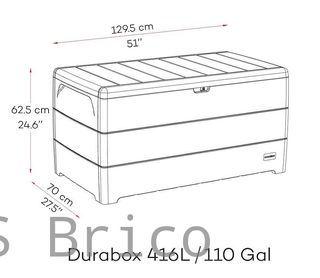 Baúl Arcón PVC 416 L Marrón - 70x129x62 cm - Duramax