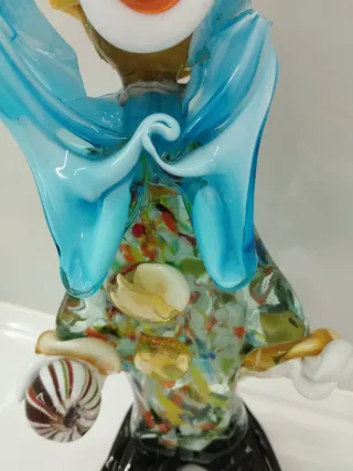 Payaso de cristal multicolor de Murano