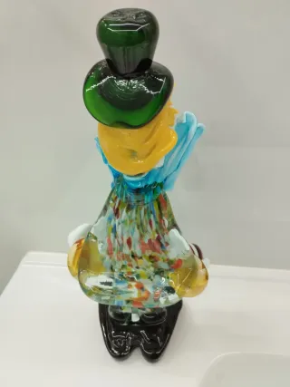Payaso de cristal multicolor de Murano