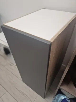 Mueble alto cocina madera y gris