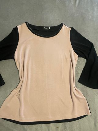 Suéter Roset rosa y negro manga larga