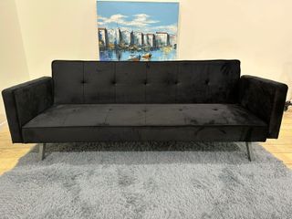 Sofá Cama Negro 195cm