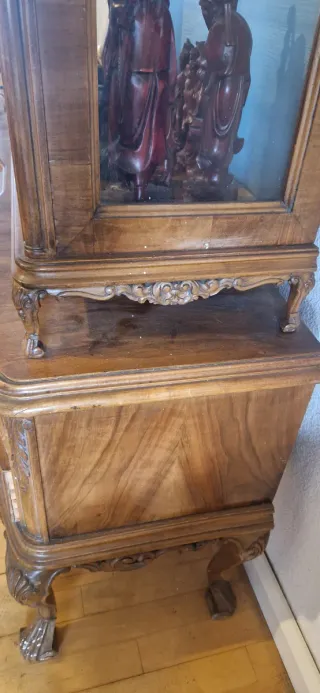 Vitrina Clásica Madera y Cristal