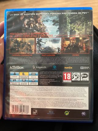 FIFA 18 en caja de CALL OF DUTY black opps III
