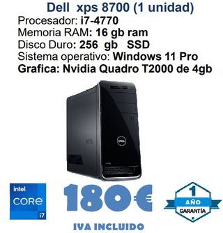 Dell XPS 8700 i7-4770 16GB RAM 256GB SSD