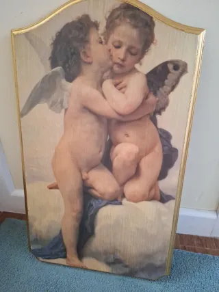 Cuadro de ángeles en madera