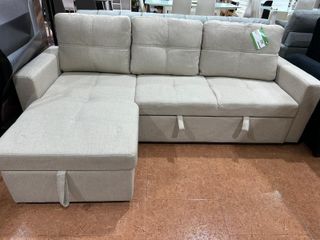 Sofá beige antimanchas 216cm