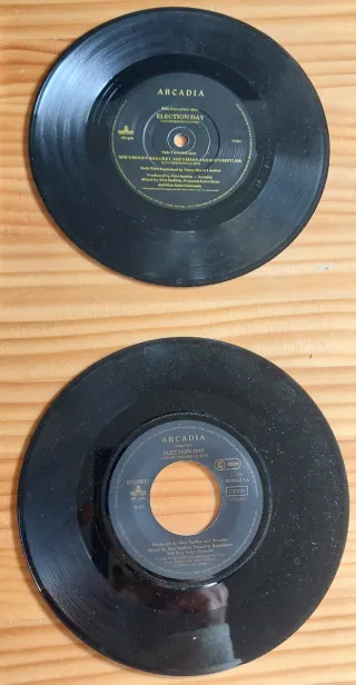 Arcadia. Election Day.  2 Vinilos. Son Singles