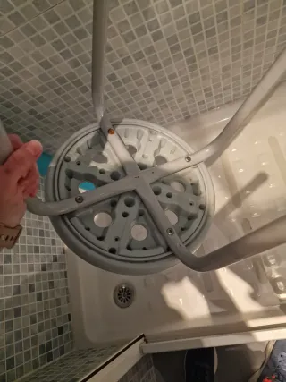 Taburete gris metal y plástico