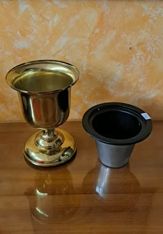 Macetero copa latón vintage