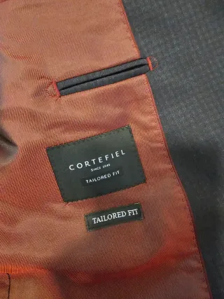 Traje Cortefiel Nuevo azul marino con cuadros T52