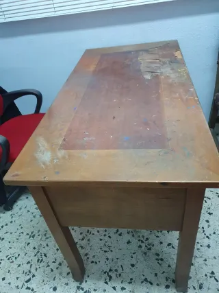 Mesa escritorio madera con cajones