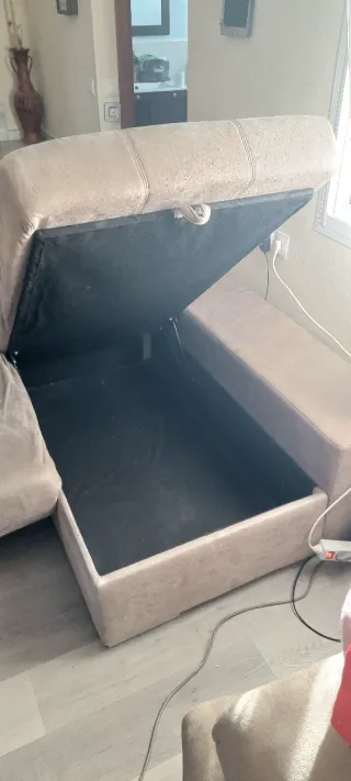 Sofá Chaise Longue con Arcón convertible en cama