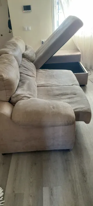 Sofá Chaise Longue con Arcón convertible en cama