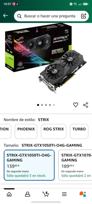 Tarjeta Gráfica ASUS ROG Strix GTX 1050 Ti