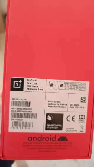 OnePlus 8T Verde 12GB, 256GB. Aqua marina