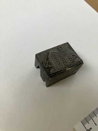 Cliche de impresión edificio antiguo