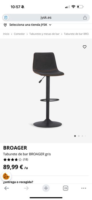 3 Taburetes de Bar Cuero Marrón