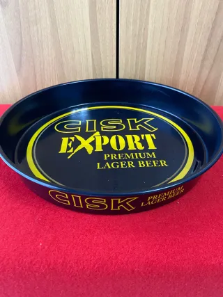 Vassoio pubblicitario Cisk Export in metallo