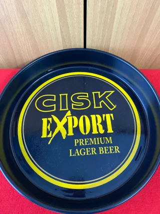 Vassoio pubblicitario Cisk Export in metallo