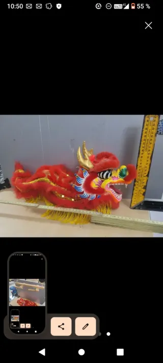 Marioneta Dragón Año Nuevo Chino Vintage