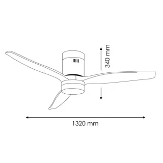Ventilatore da soffitto in legno e bianco