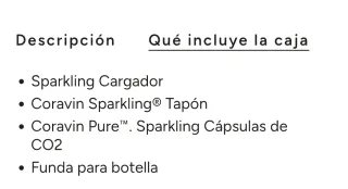 Coravin Sparkling-Sist. Conservación Vino espumoso