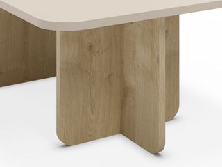 Mesa de centro moderna beige y madera