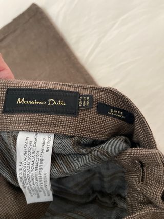 Pantalón Lana Massimo Dutti Marrón