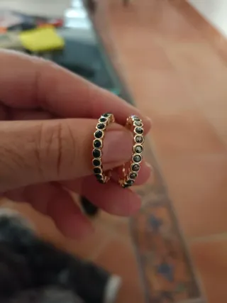 Lote 2 Anillos Acero Piedras Negras/Grises