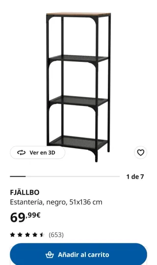 Estantería de Ikea negra y madera