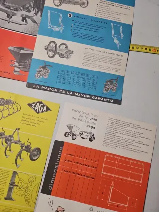 Lote 5 Catálogos Maquinaria Agrícola Zaga años 60