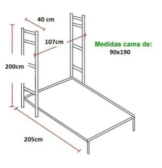 CAMA ABATIBLE VERTICAL CMB 90×190