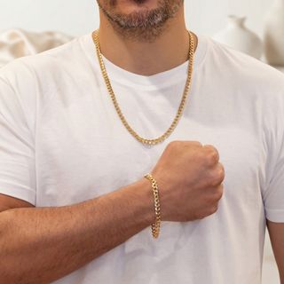 Pulsera barbada de oro 18k 750