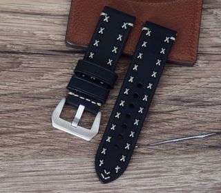 Pulsera de Cuero negro 20/22/24mm