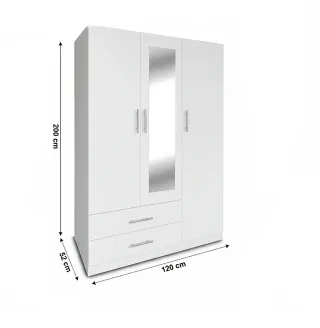 BARATO!!! Armario 3 puertas blanco con espejo