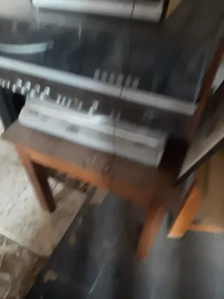 Lote Tocadiscos Vintage Marrón y Negro