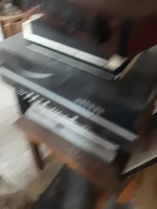 Lote Tocadiscos Vintage Marrón y Negro