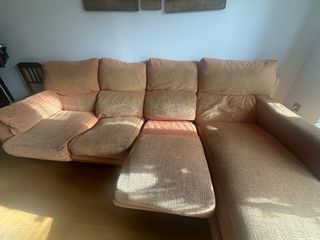 Sofá chaiselongue naranja 2,83m
