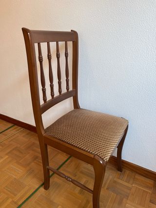 Mesa de comedor vintage de madera + 5 sillas