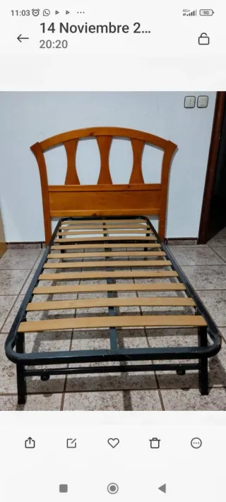 Somier 80x180 con patas plegables y ruedas
